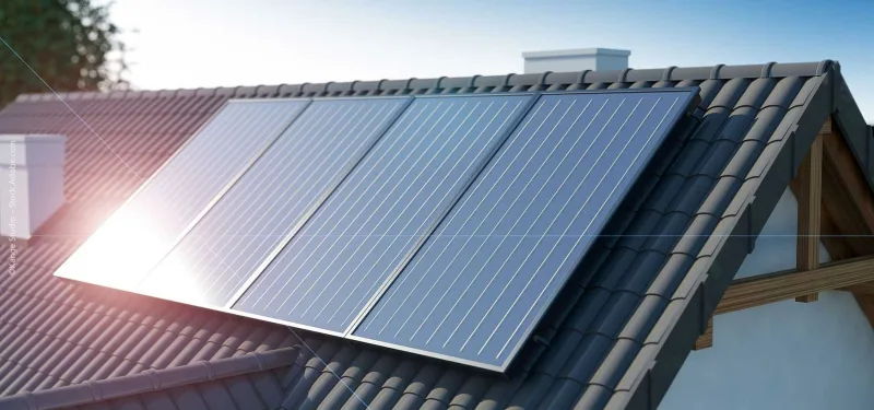 Solar- und Photovoltaikanlage auf einem Hausdach